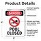 Signmission Pool Closed, 5 in W x Rectangle, Vinyl Decal OS-2PACK-DS-D-57-V-1713 - alternate 6